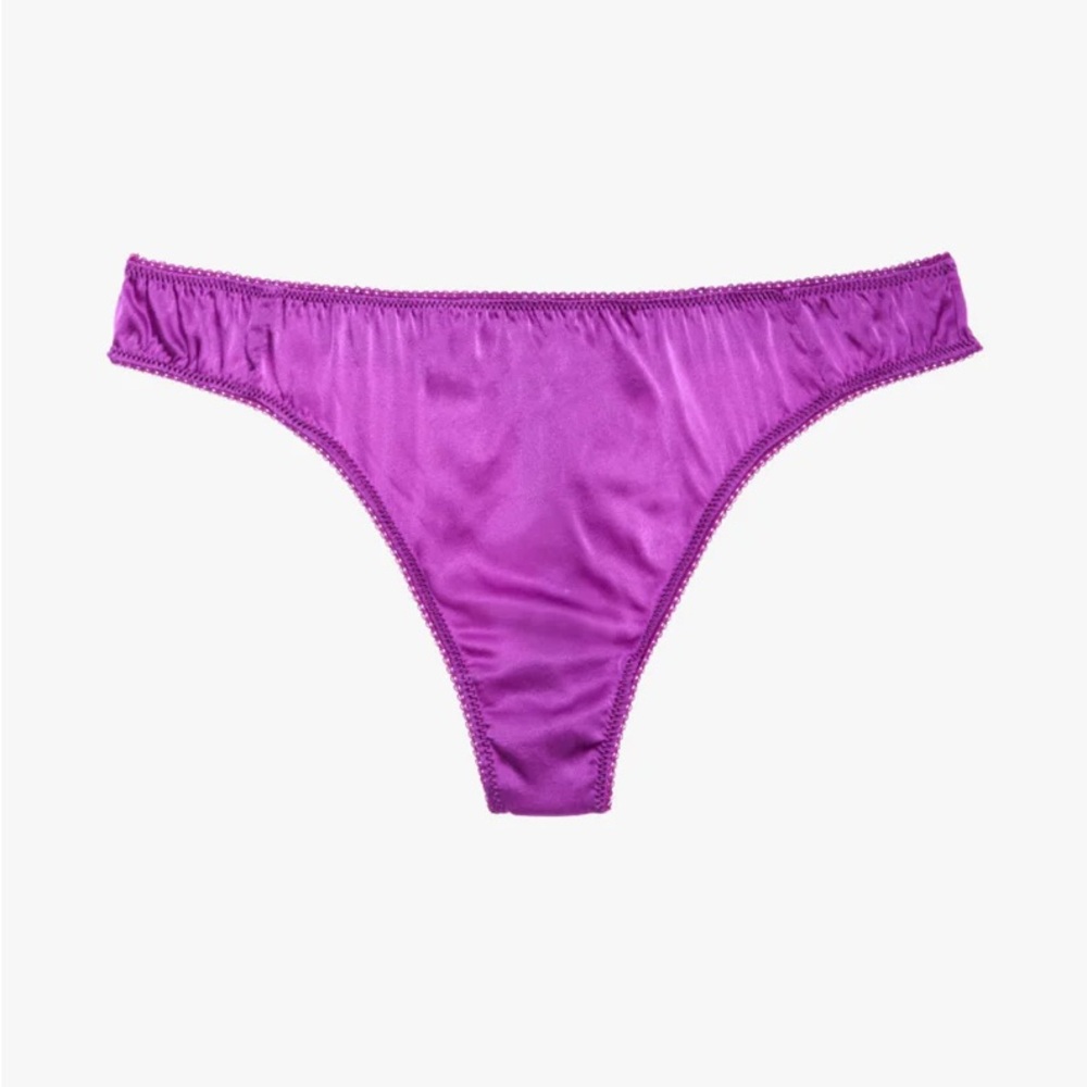 NWT Araks Grier silk satin thong in orchid purple size large